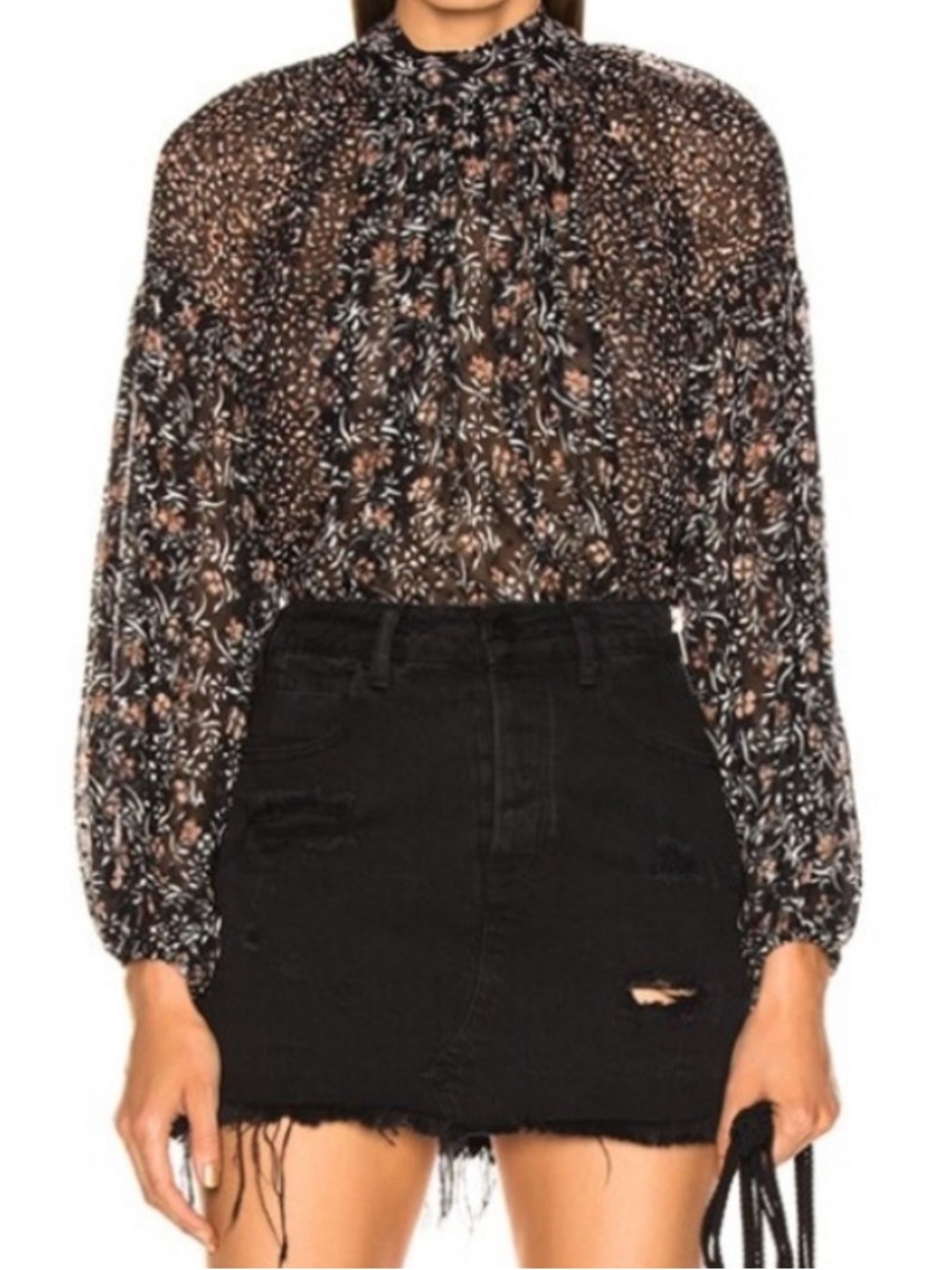 ULLA JOHNSON Ora silk floral blouse